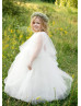 Ivory Beaded Tulle Luxury Flower Girl Dress